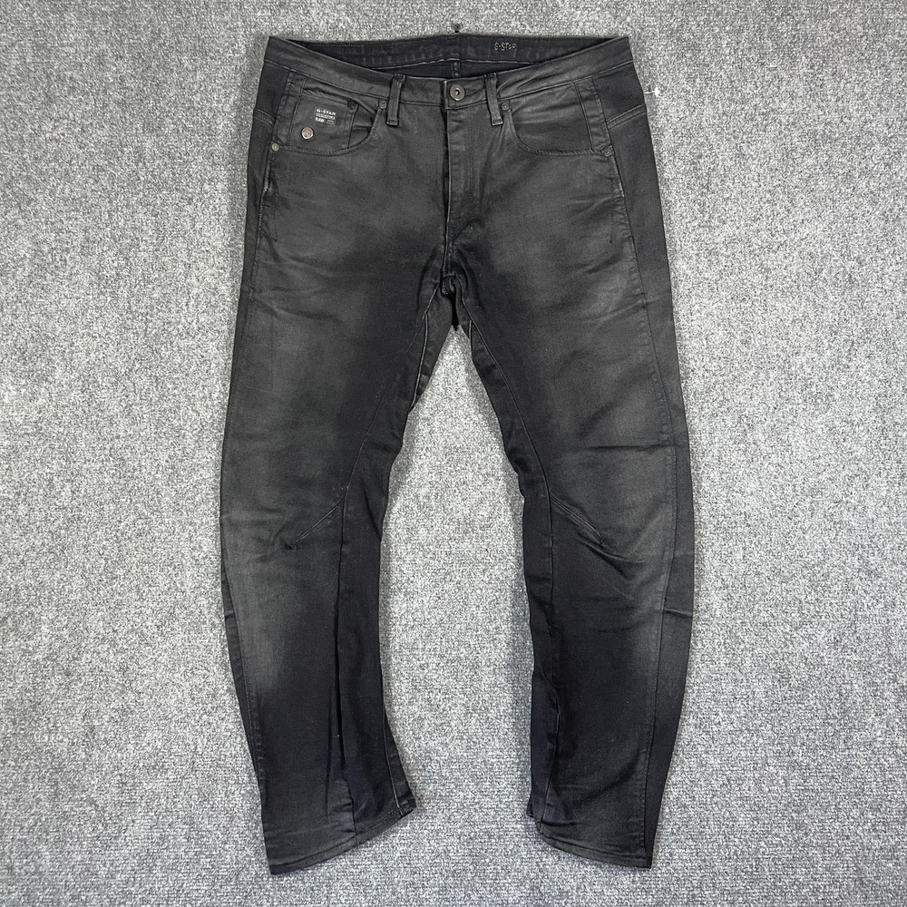 G-Star Raw Arc 3D Jeans Mens 29x32 Black Denim Dark Wash RAW Zipper Fly